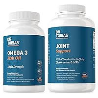Dr. Tobias Omega 3 Fish Oil & Joint Support Supplements, Supports Heart, Brain, Immune, Joint Health, Function & Flexibility for Men & Women