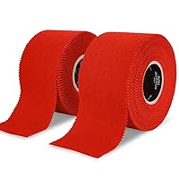 Meister Elite Athletic Tape - Breathable High-Adhesive Trainer's Tape - 2 Roll Pack - Red