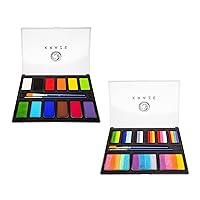 Kraze FX Value Pack of Face Painting Kit, Water Based Body Paints for Adults, Hypoallergenic Face Paint Palettes with Paint Brushes, Easy on and off Professional Vegan Makeup for Cosplay and Parties