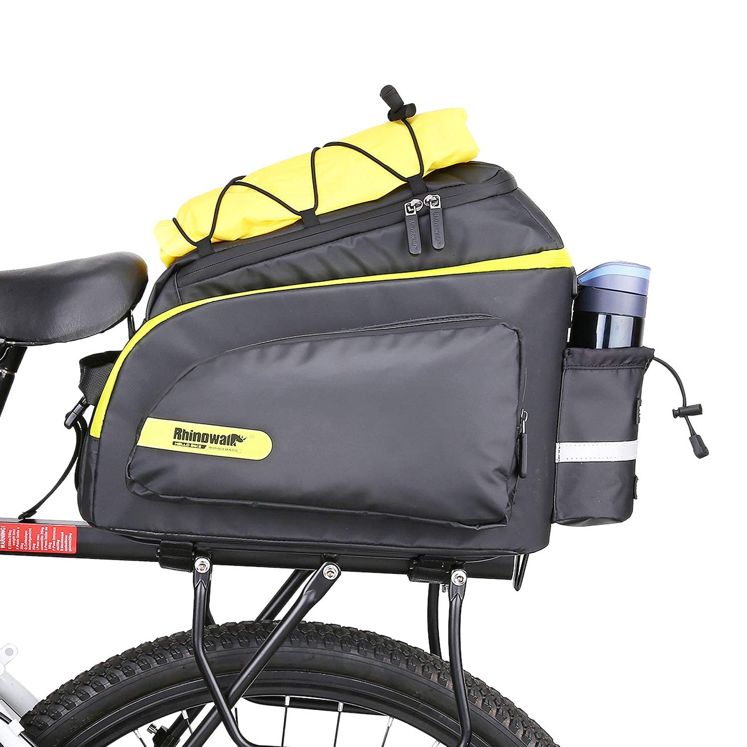 NEWBOLER Bike Waterproof Bicycle Saddle Bag Reflective Large Capacity  Foldable Tail Rear Bag Cycling MTB Trunk Pannier Black