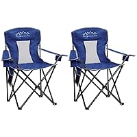 Oversized Portable Outdoor Chairs, Weight Capacity 325 lbs with Cup Holder, Storage Pocket, Carry Bag Blue
