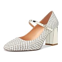 Castamere Ladies Chunky Heel Square-Toe Mary Jane Pumps Strappy Sexy Elegant Pump 3 Inch Heels