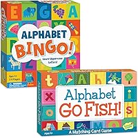 Peaceable Kingdom Alphabet Bingo and Alphabet Go Fish Educational Games for Kids