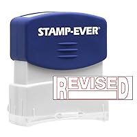 Pre-Inked Message Stamp, Revised, Stamp Impression Size: 9/16 x 1-11/16 Inches, Red (5964)