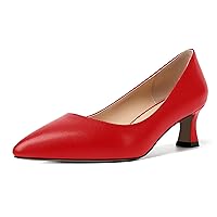 Womens Dress Evening Patent Slip On Pointed Toe Kitten Low Heel Pumps Shoes 2 Inch