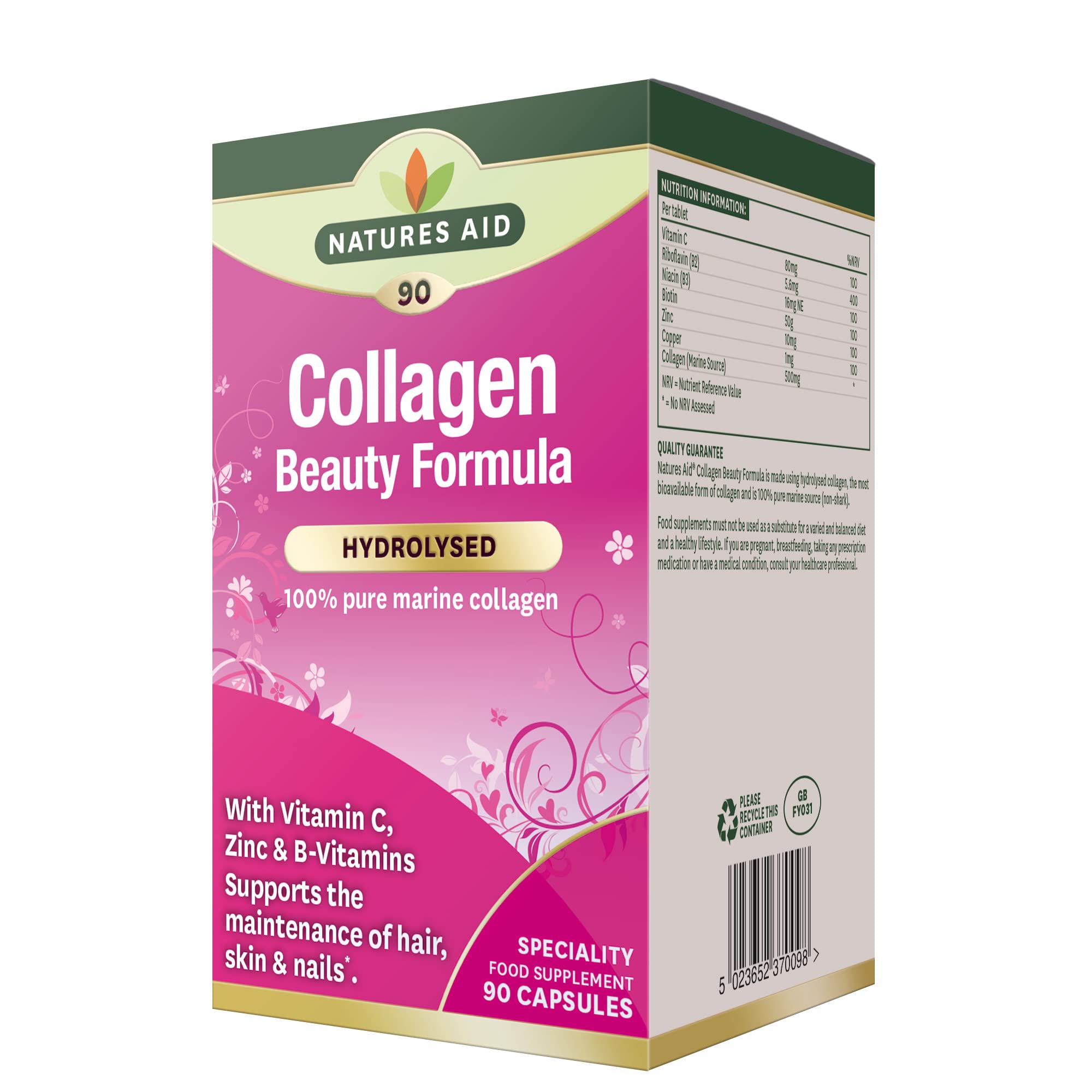 Mua Natures Aid Collagen Beauty Formula (with Vitamin C, Zinc & B-Vitamins)  - Pack of 90 Capsules trên Amazon Mỹ chính hãng 2023 | Giaonhan247