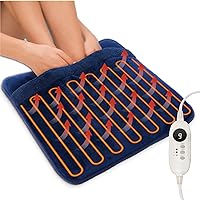 Heated Electric Pad for Foot, Double-Sided Heating, 9 Fast Heating Settings 2H Auto Shut Off, Electric Fast Heat Pad with Heat Settings Under Desk,Bed,Office,Home