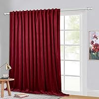 StangH Room Darkening Curtains Red - Extra Wide 120 inches Long Theater Velvet Drapes for Display Window Decor, Holiday Backdrop Curtains for Party/Hallway, 100 x 120-inch, 1 Panel