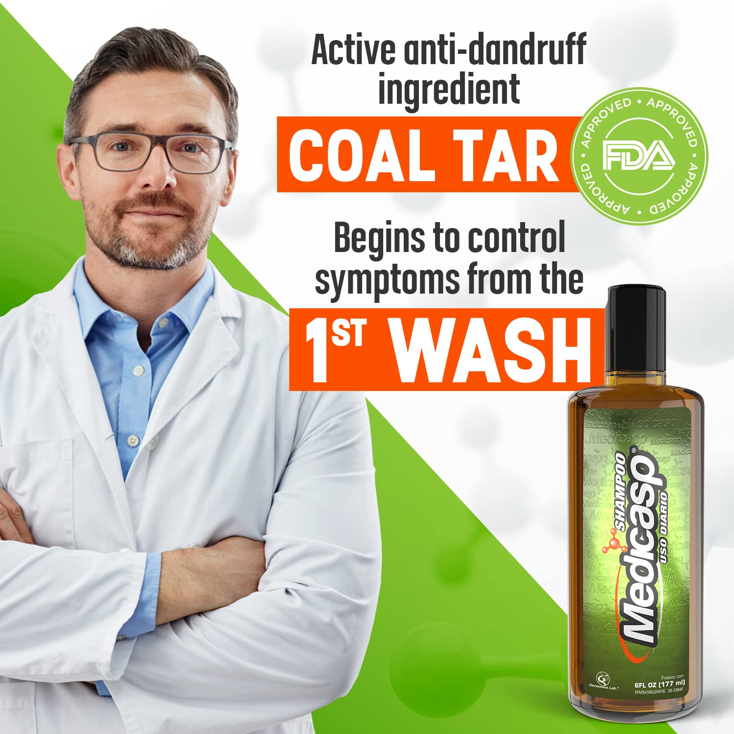 Medicasp Coal Tar Gel Dandruff Shampoo to Treat Seborrheic Dermatitis Psoriasis, 6 Ounce (Pack of 2), Brown (GEN64593)