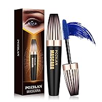 Blue Mascara Waterproof Lengthening Thickening Softer 4D Silk Fiber Eyelash Mascara Blue Eyes Makeup Liquid Eyelash Extensions Mascara
