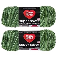 Bulk Buy: Red Heart Super Saver (2-Pack) (Green Tones, 5 oz Each Skein)