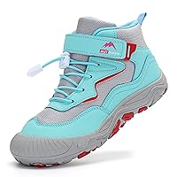 Drecage Kids Water Resistant Hiking Boots, Boys Girls Anti Collision Anti-Skid Walking Outdoor Ankle Adventure Trekking Shoes