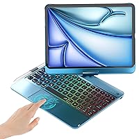 BABG iPad Air 11 inch Case with Keyboard 2024 (M2), Touchpad Backlit Keyboard with Pencil Holder, Compatible with iPad Air 10.9 inch 5th/4th Gen and iPad Pro 11 4th/3rd/2nd/1st Gen - Blue