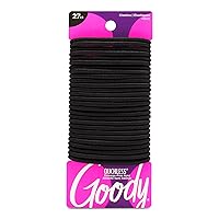 Ouchless Womens Elastic Hair Tie - 27 Count, Black - 4MM for Medium Hair- Hair Accessories for Women Perfect for Long Lasting Braids, Ponytails and More - Pain-Free (Packaging May Vary)