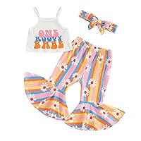 Baby Girl Summer Outfit Sleeveless Camisole Top Floral Flare Pant Headband Set Newborn Girl 3pcs Clothing Set