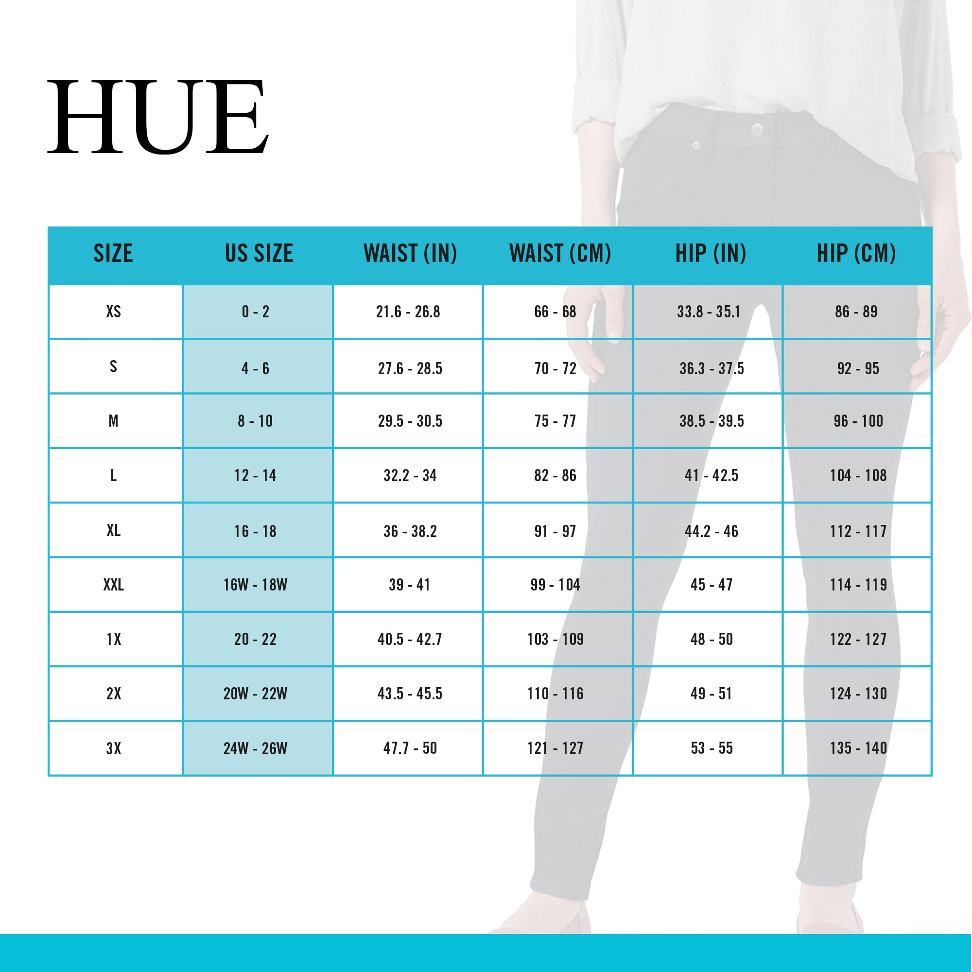 HUE Women’s Ultra Soft High Waist Denim Leggings - Comfortable and Stylish Women's Jeggings