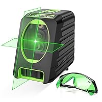 Huepar Self-leveling Laser Level with Laser Enhancement Glasses, 150ft Cross Line Laser Tool with Vertical Beam Spread Covers of 150° and Selectable Laser Lines, Eye Protection Safety Glasses Included