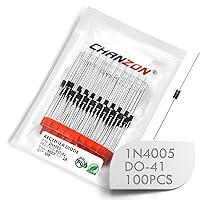 (Pack of 100 Pieces) Chanzon 1N4005 Rectifier Diode 1A 600V DO-41 (DO-204AL) Axial 4005 IN4005 1 Amp 600 Volt Electronic Silicon Diodes