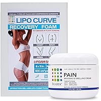 Arnica Montana Bruising & Swelling Cream & LipoCurve Foam Post Surgery Pads Bundle, for Liposuction Post Surgery Recovery & Lymphatic Drainage