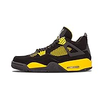 Nike Men's Air Jordan 4 Retro Thunder, Black/White/Tour Yellow, 11.5