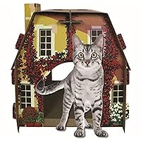 Cat House with Scratcher & Catnip included - Mediterranean Villa