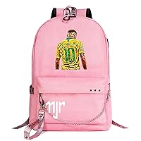Neymar JR Graphic Bookbag with USB Charging Port,Lightweight Travel Rucksack Laptop Computer Bag for Teens