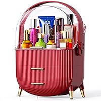 Makeup Organizer for Vanity, Cosmetic Display Case, Skincare Organizer, Fit for Bathroom,Living room,Bedroom Countertop,Dressing Table,College Dorm (RED)