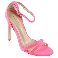 Kayleen Women's Jeanna-1 Faux Suede Adjustable Ankle Strap Stiletto High Heel Dress Sandals