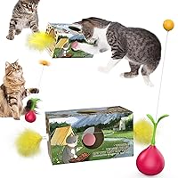 Cat Interactive Toys for Indoor Cats Kitten Tumbler Balls Kitty Feather Toy Teaser Wand String Birthday Gift