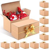 30 Pcs 9 x 4.5 x 4.5 Inches Wedding Gift Boxes with Lids Ribbon Bow Bridesmaid Proposal Box Gift Box Set for Graduation Anniversary Presents, Birthday Party, Holidays(Brown)