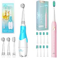 DADA-TECH Baby Electric Toothbrush Blue Ages 0-3 Years, Sonic Toothbrush Pink for Adult and Kids
