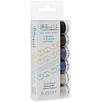 Sulky Sampler 12wt Cotton Petites, Black and Gray Assortment, 6-Pack