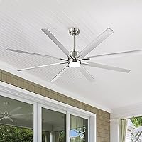 72 Inch Ceiling Fan Industrial Ceiling Fan With 3 Light Color Changing Remote Control Outdoor Ceiling Fans For Indoor Office Home Use Silver