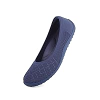 KBZone Women‘s Flat Shoes Round Toe Knit Ballet Flat Comfort Dressy Flat Walking Shoes