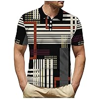 Slim Fit Polo Shirts for Men Golf Shirt Ribbed Collar Solid Color Plain Casual Sports V Neck Short Sleeve Fashion