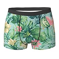 Tropical plants Ultimate Comfort Men's Boxer Briefs – Stretch Cotton Underwear for Daily Wear and Sports