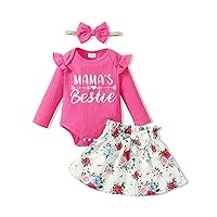 SUNNY PIGGY Newborn Baby Girl Clothes Toddler Ruffle Romper Top Infant Skirt Set