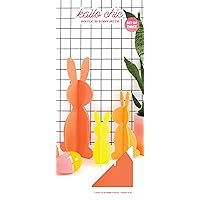 C.R. Gibson Kailo Chic Acrylic Bunny Spring and Easter Decorations, Sizes Vary, Coral, Orange and Yellow, 3 Pieces