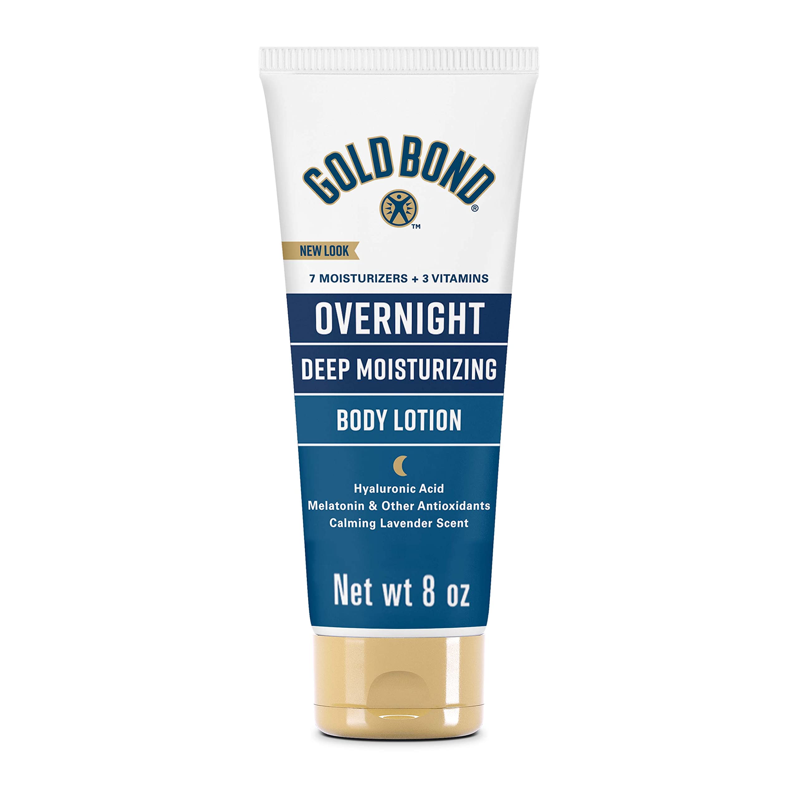 Gold Bond Overnight Deep Moisturizing Lotion, 8 oz., Skin Therapy Lotion With Calming Scent
