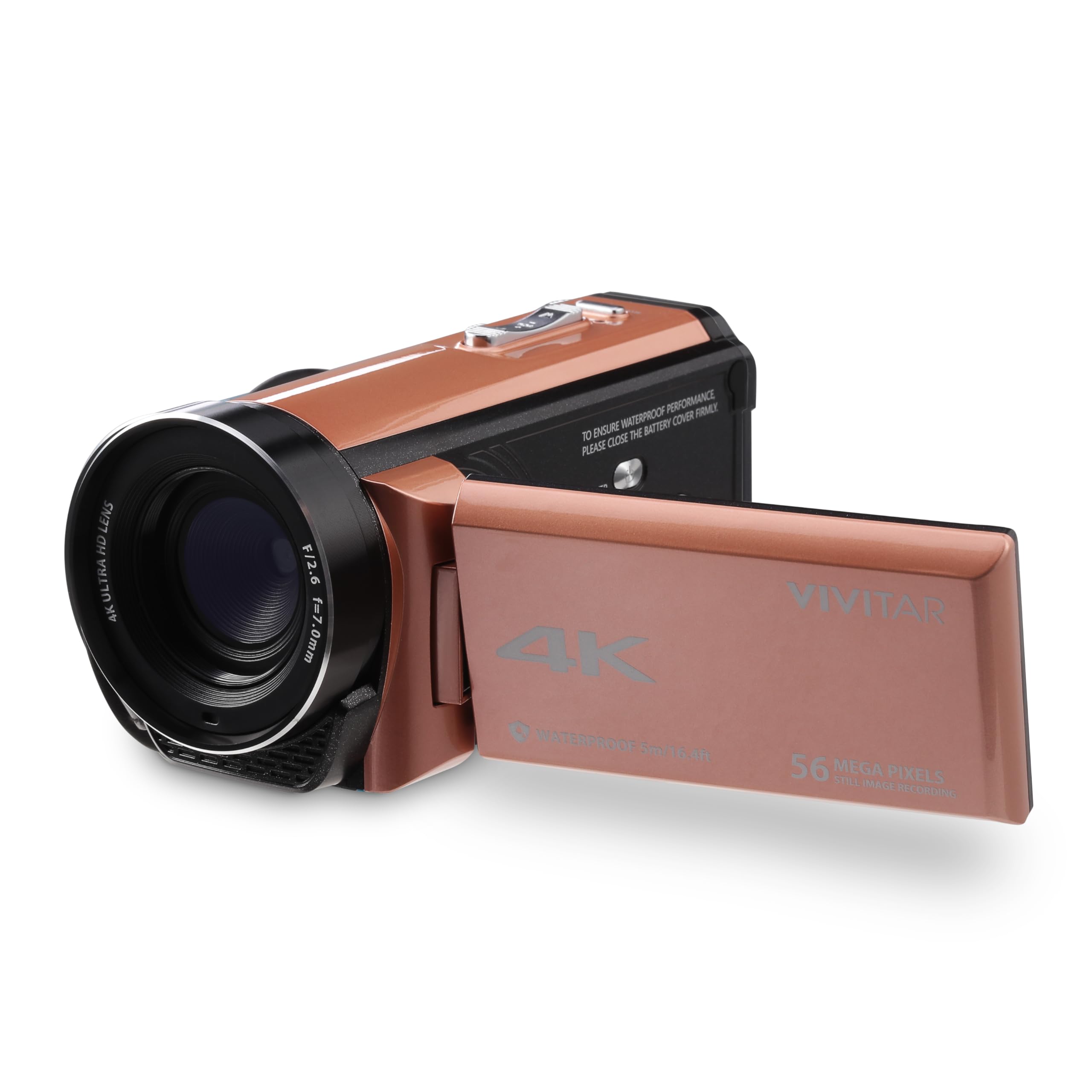 Vivitar - 4K Camcorder Ultra HD Lens, 4K Camera for Video Recording with 56MP, 13MP Sensor, 3