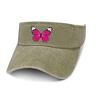 Butterfly Leaky Top Denim Hat Print Sun Visor Hat Baseball Cap Golf Hat for Adult