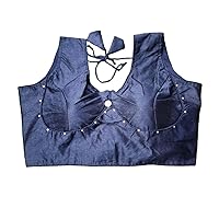 KULIA® Women Designer Blouse Ethnic Navy Blue Stretchable Embroidery Blouse Women Stylish Designer Blouse Indian Traditional Party Wear Readymade Padded Blouse For Saree