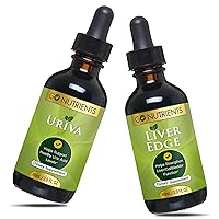 Uriva & Liver Edge | Liver Cleanse & Advanced Liver Liquid Drops Supplement Uric Acid Support, for Healthy Uric Acid Levels That Helps Ease Discomfort and Muscle Soreness