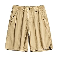 Mens Cargo Shorts Baggy Solid Washed Sweat Shorts Casual Elastic Waisted Athletic Workout Gym Short with Pockets