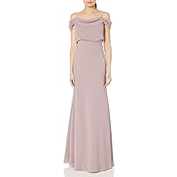 Jenny Yoo Women's Sabine Draped Off The Shoulder Crepe Gown