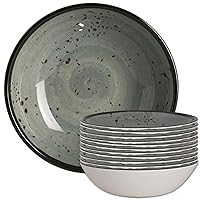 7065MM312 Melamine Cereal Soup Bowl, Heavy Use Unbreakable, Urban Smoke Coupe 6.5