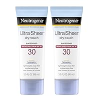 Ultra Sheer Dry-Touch Sunscreen Lotion, Broad Spectrum SPF 30 UVA/UVB Protection, Oxybenzone-Free, Light, Water Resistant, Non-Comedogenic ; Non-Greasy, Travel Size, 3 fl. oz (Pack of 2)