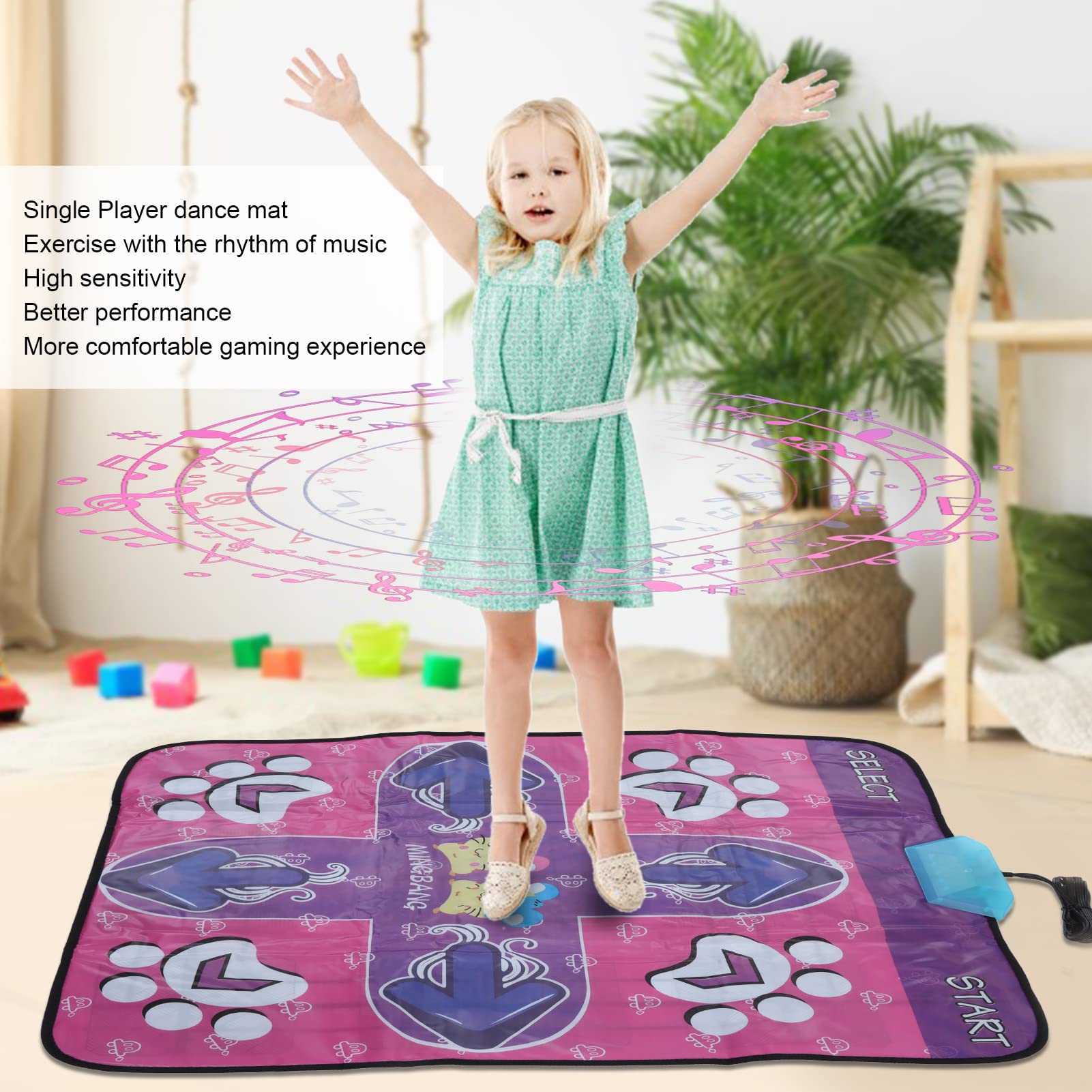 Pilipane Dance Mat,for 3 4 5 6 7 8 9 10 Year Old Girls Birthday Gifts,Dance Pad with LED Lights,Built in Music,HD AV Interface,Dance Game Toy Gift for Kids Girls Boys Birthday