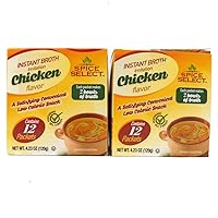 Spice Select Instant Broth Imitation Chicken Flavor (2 boxes of 12 Packets)