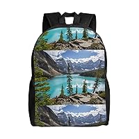 Moraine Lake and the Valley Printed Backpack Lightweight Laptop Bag Casual Daypack for Office Outdoor Travel